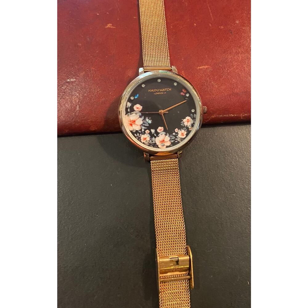 Women's 36mm Rose Gold Tone Naidu Watch, Adjustable Mesh Band